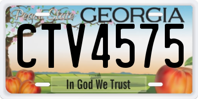 GA license plate CTV4575