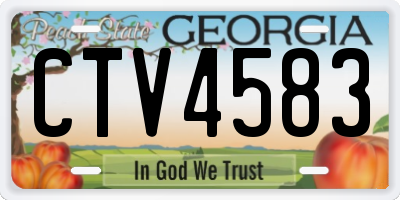 GA license plate CTV4583