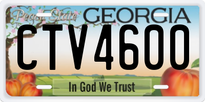 GA license plate CTV4600