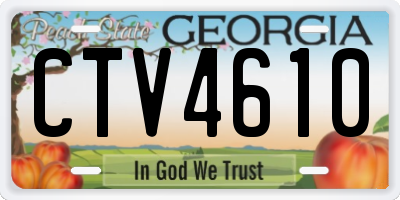 GA license plate CTV4610