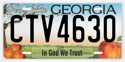 GA license plate CTV4630