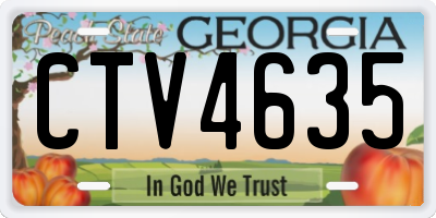 GA license plate CTV4635