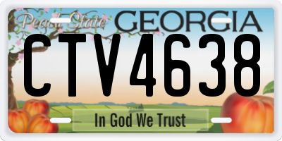 GA license plate CTV4638