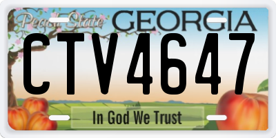GA license plate CTV4647