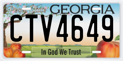 GA license plate CTV4649