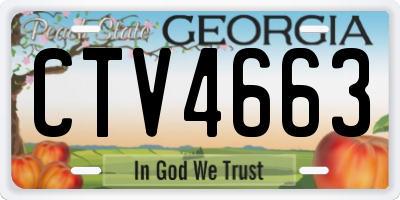 GA license plate CTV4663