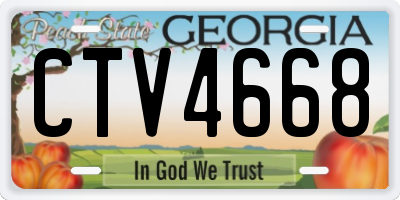 GA license plate CTV4668