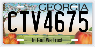 GA license plate CTV4675