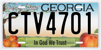 GA license plate CTV4701