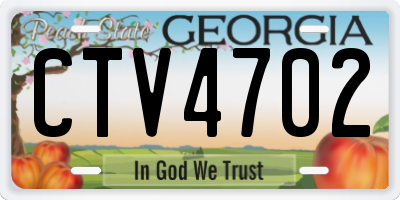 GA license plate CTV4702