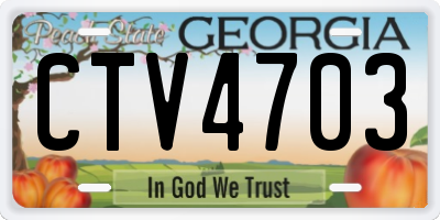 GA license plate CTV4703