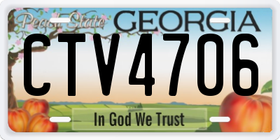 GA license plate CTV4706