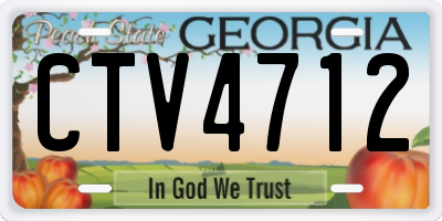 GA license plate CTV4712