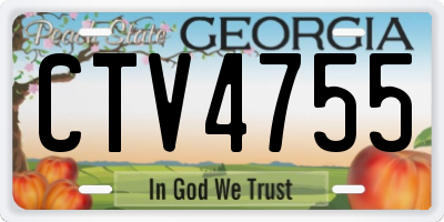 GA license plate CTV4755