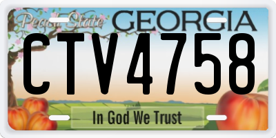 GA license plate CTV4758