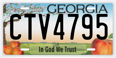 GA license plate CTV4795