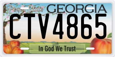 GA license plate CTV4865