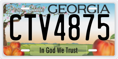 GA license plate CTV4875