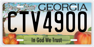GA license plate CTV4900