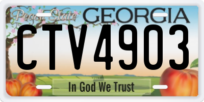 GA license plate CTV4903