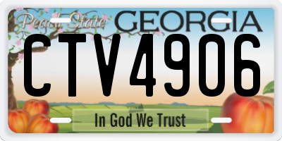 GA license plate CTV4906