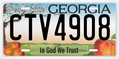 GA license plate CTV4908