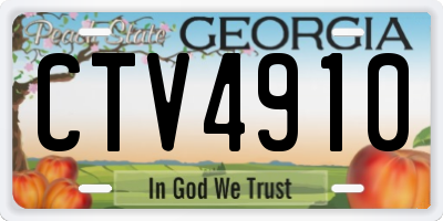 GA license plate CTV4910