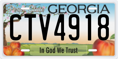 GA license plate CTV4918