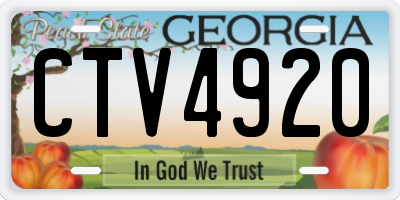 GA license plate CTV4920