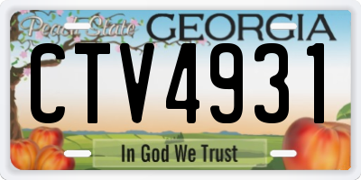 GA license plate CTV4931
