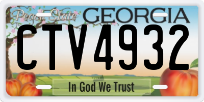 GA license plate CTV4932