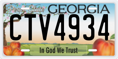 GA license plate CTV4934