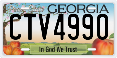 GA license plate CTV4990
