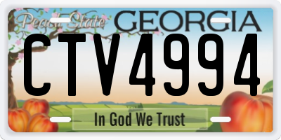 GA license plate CTV4994