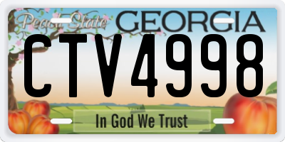 GA license plate CTV4998