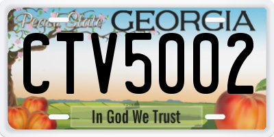 GA license plate CTV5002