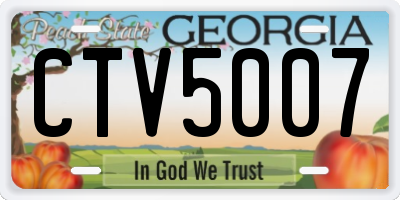 GA license plate CTV5007
