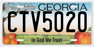 GA license plate CTV5020