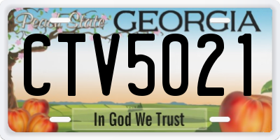 GA license plate CTV5021