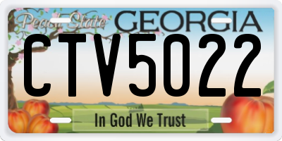 GA license plate CTV5022