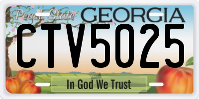 GA license plate CTV5025