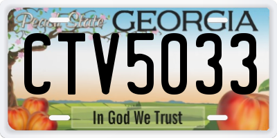 GA license plate CTV5033