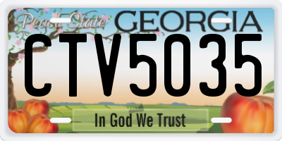 GA license plate CTV5035