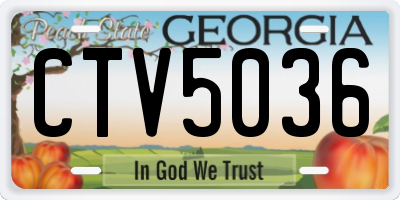 GA license plate CTV5036