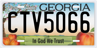 GA license plate CTV5066
