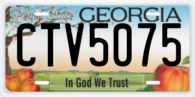 GA license plate CTV5075