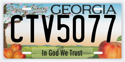 GA license plate CTV5077
