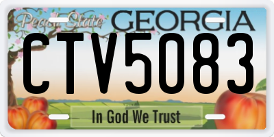 GA license plate CTV5083