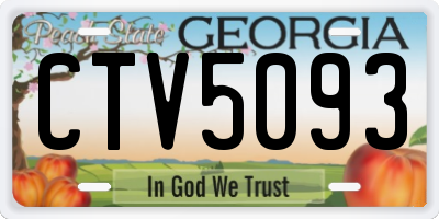 GA license plate CTV5093
