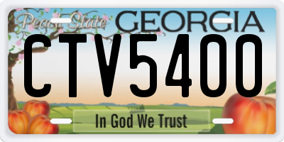 GA license plate CTV5400